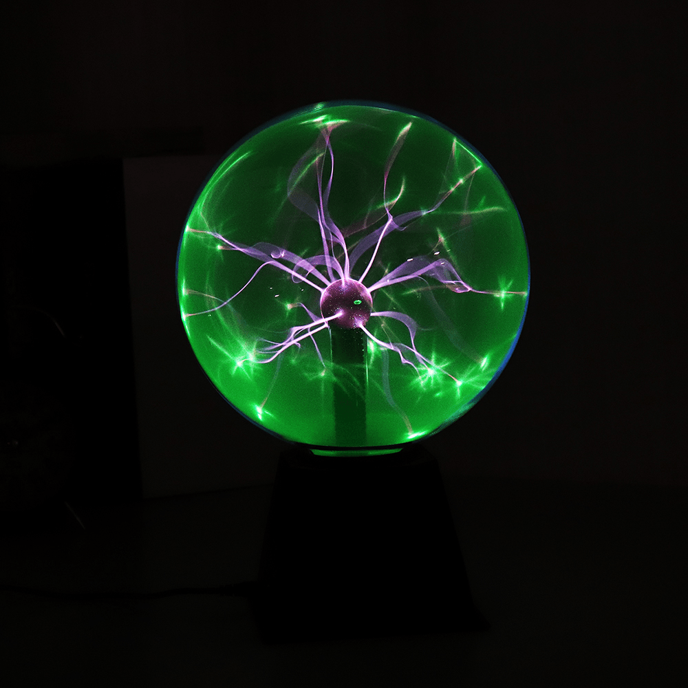 8 Inches Green Light Plasma Ball Electrostatic Voice-Controlled Desk Lamp Magic Light