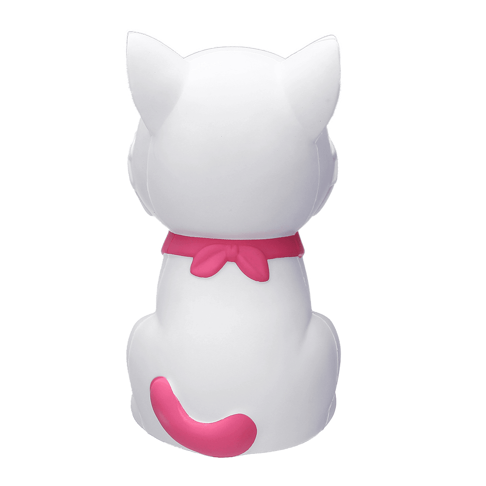 Giocattolo di simulazione di decompressione a rimbalzo lento squishy per cani con sciarpa bianca gigante da 29 cm con confezione in borsa