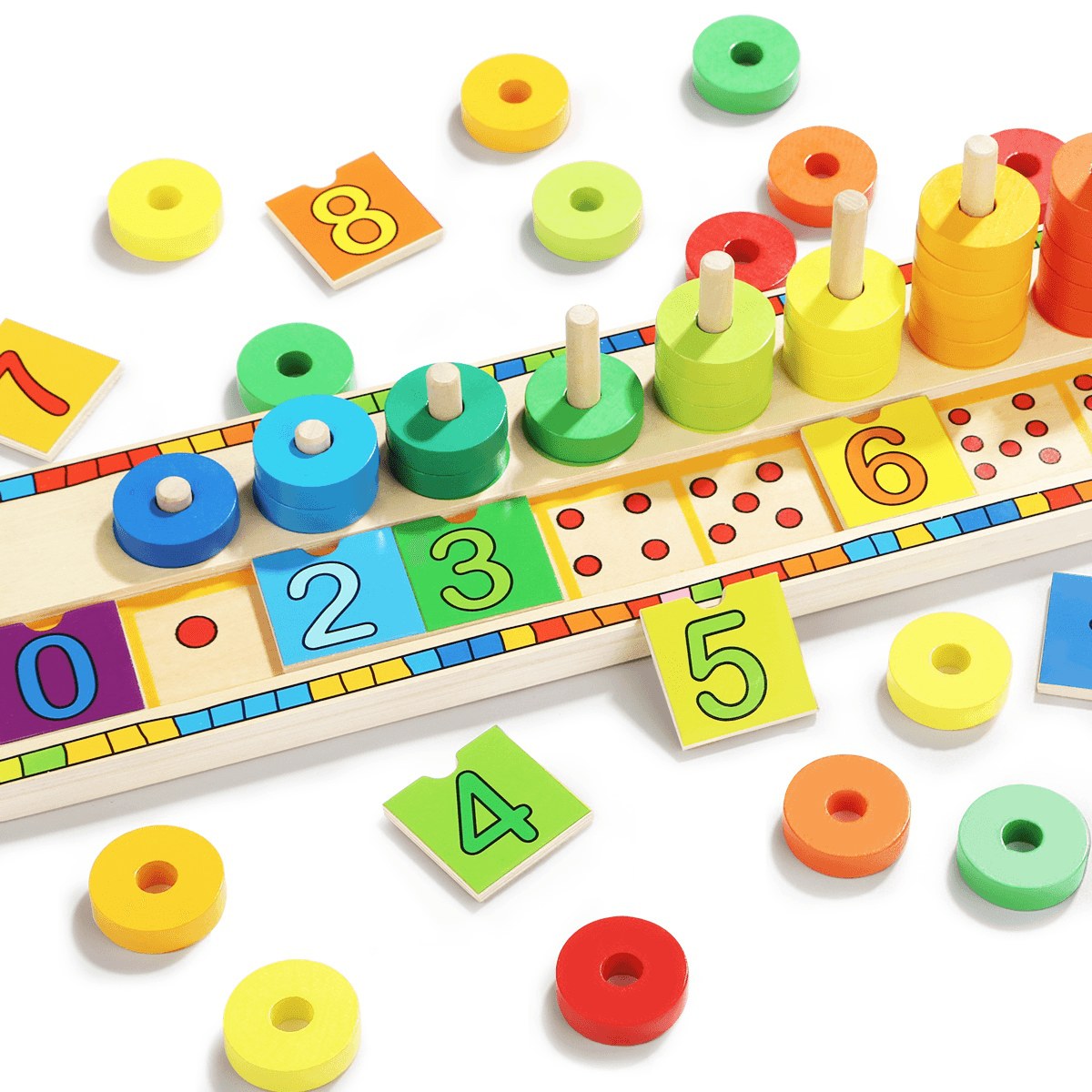 Topbright-6540 Blocks Montessori Classic Math Rainbow Donuts Box Educational Toys for Kids