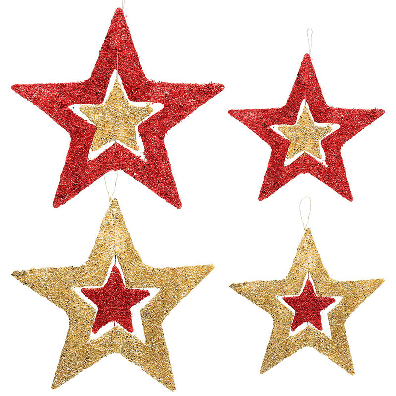 Christmas Ornaments Shiny Star Xmas Tree Ceiling Wall Hanging Decoration