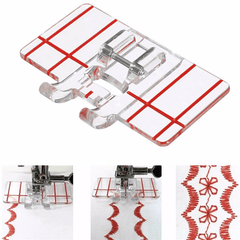 Nähmaschine Parallelstich-Nähwerkzeug, einfacher Mini-Parallelstich-Fußpresser aus durchsichtigem Kunststoff für den Multifunktionshaushalt