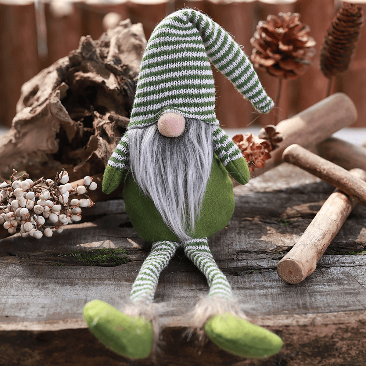 Non-Woven Hat with Long Legs Handmade Gnome Santa Christmas Figurines Ornament Decorations Toys