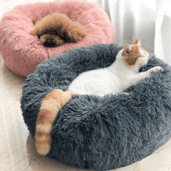 Cama multicolor para mascotas para gatos/perros, supersuave, cálida, redonda, profundidad, superlinda perrera