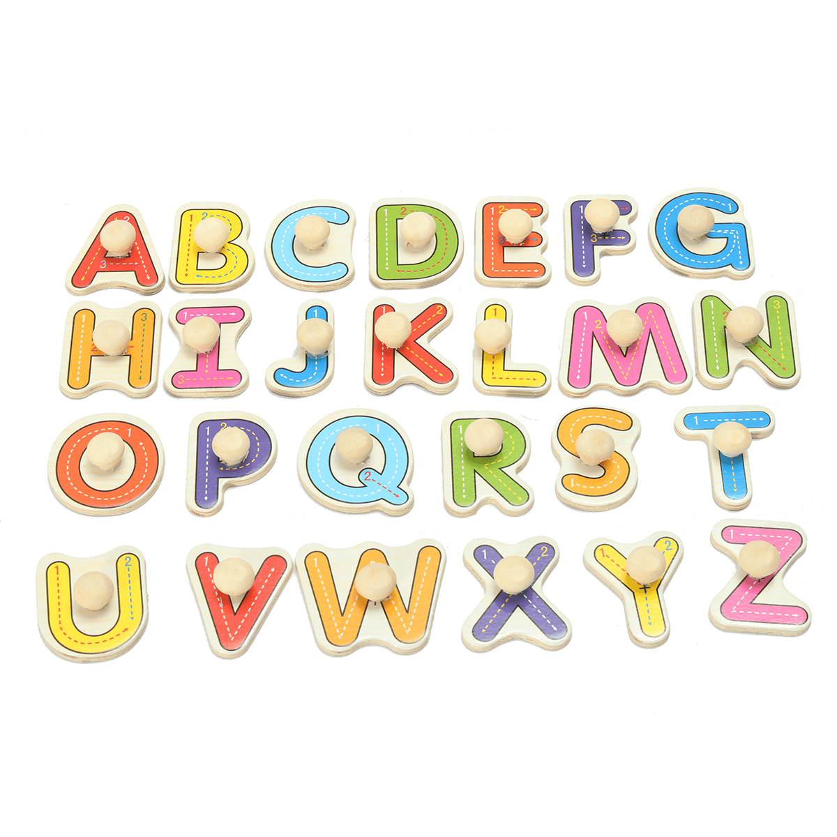 Alphabet ABC Wooden Jigsaw Puzzle Toy Children Kids Learning Educational Gift