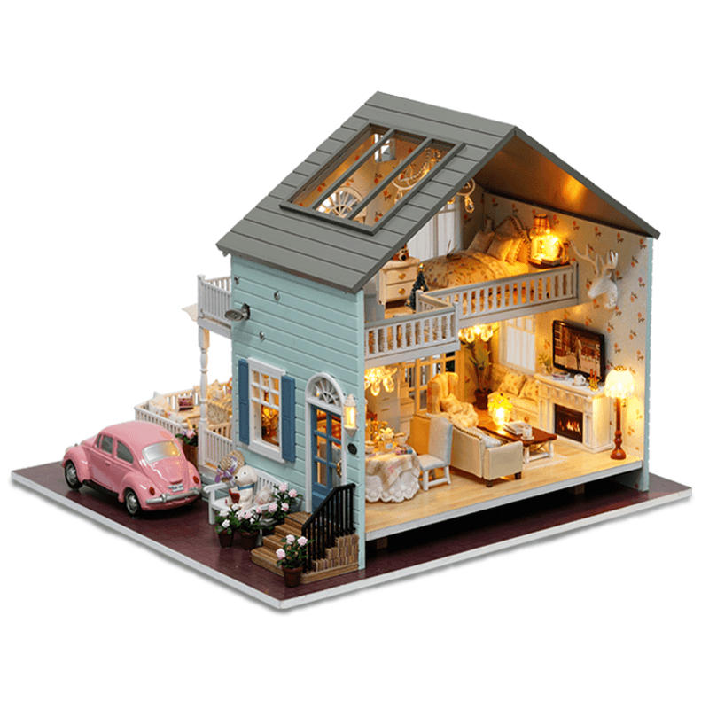 Cuteroom A-035-A Queens Town DIY Puppenhaus Miniaturmodell mit leichter Musiksammlung als Geschenk