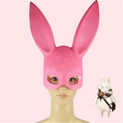 Linda fiesta de Halloween Cosplay Fancy Rabbit Face Mask Decoración Props Juguetes