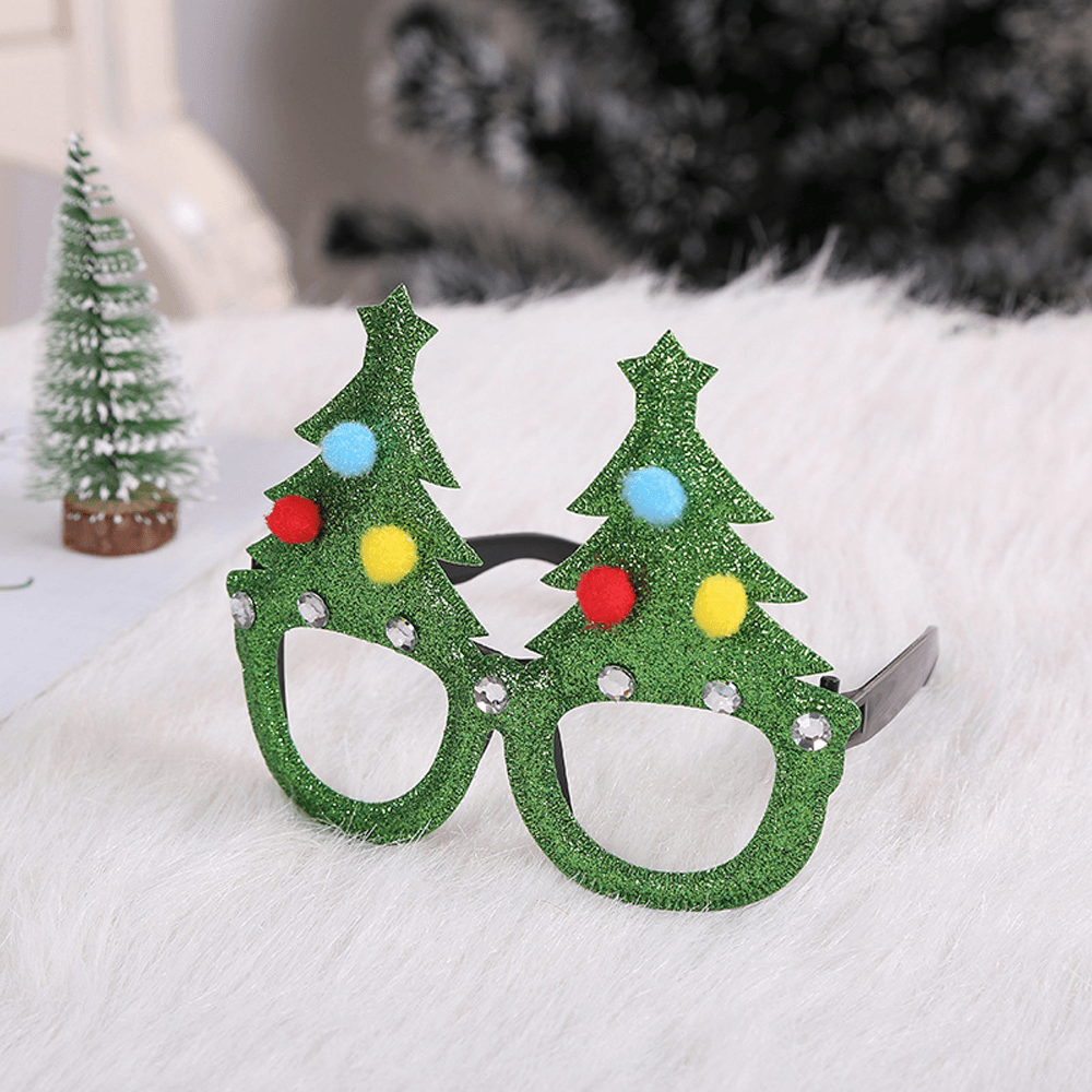 Christmas Cartoon Hat Letter Snowman Tree Glasses Frame Children Adult Party Dress up Toy for Home Decorations Gift