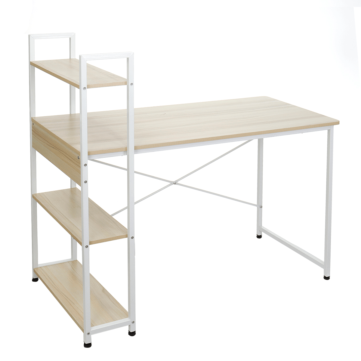 Computer Laptop Desk Writing Study Table Bookshelf Desktop Workstation with Storage Racks Home Office Furniture