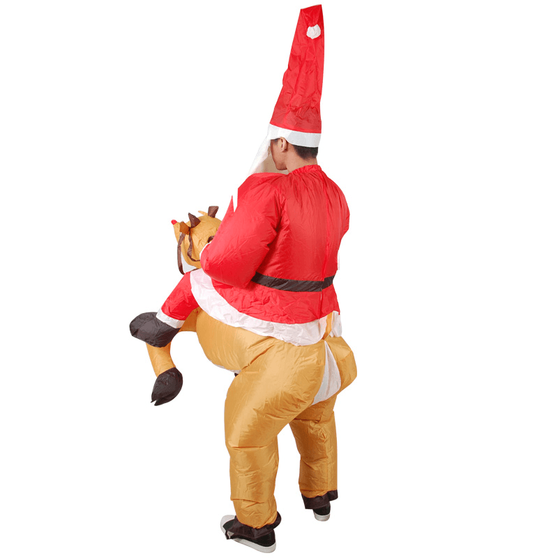 Christmas Party Home Decoration Inflatable Ride Deer Santa Claus Costume Toys Props for Kids Gift