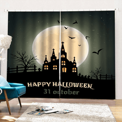 132 * 160 cm Verdunkelungsvorhänge, Halloween-bedruckte Vorhänge für Wohnzimmer, Festival-Dekoration