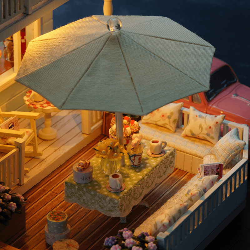 Cuteroom A-035-A Queens Town DIY Dollhouse Miniature Model with Light Music Collection Gift