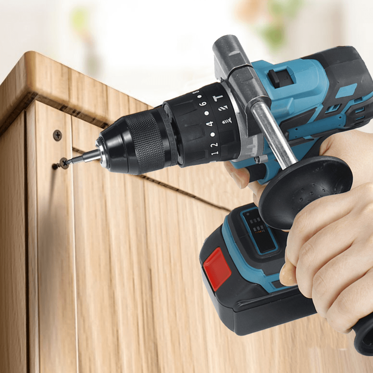 Electric Cordless Drill 2 Speed Brushless with Batteries & Handel