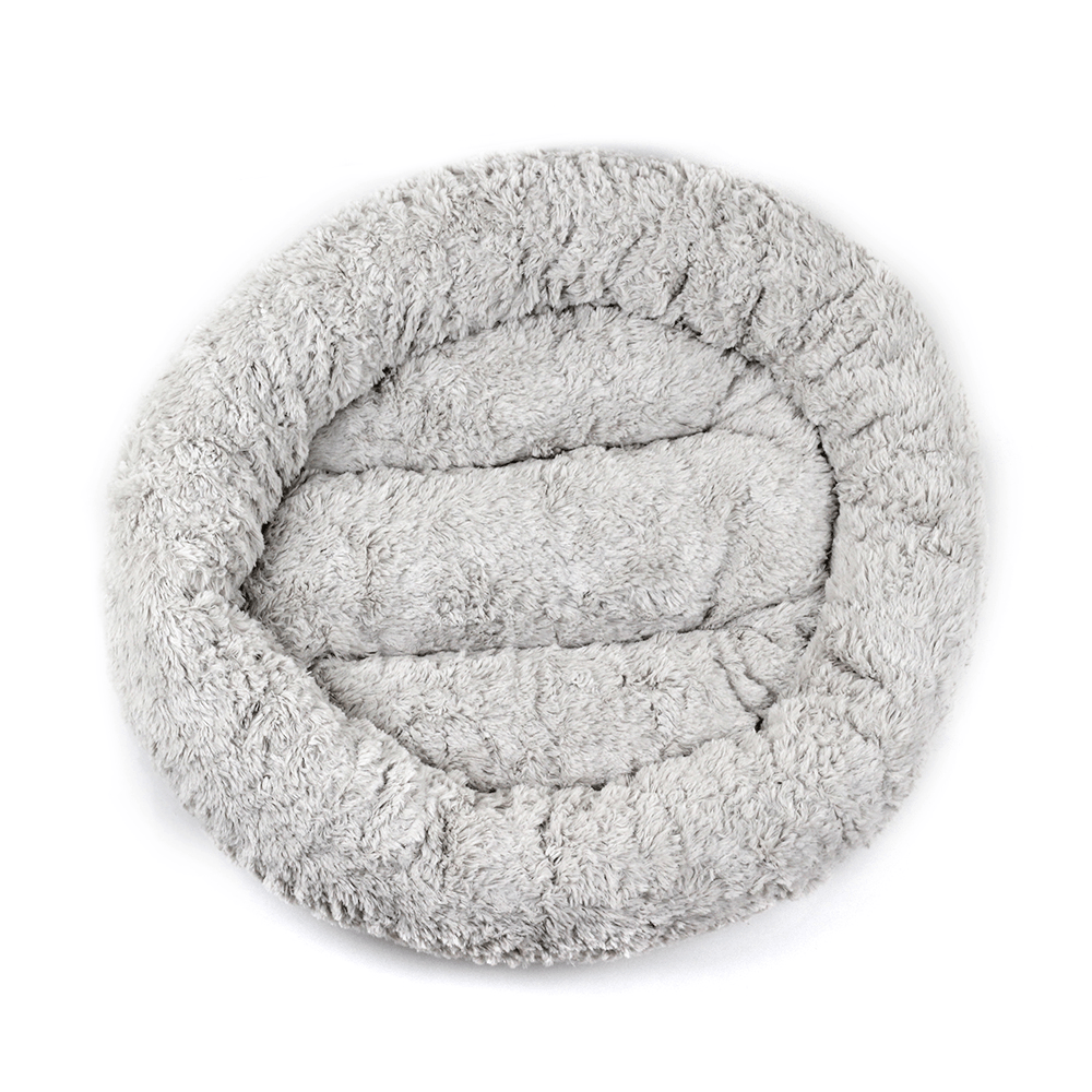 55CM Luxury Shag Warm Fluffy Pet Dog Puppy round Fur Donut Cushion Mat Pet Bed