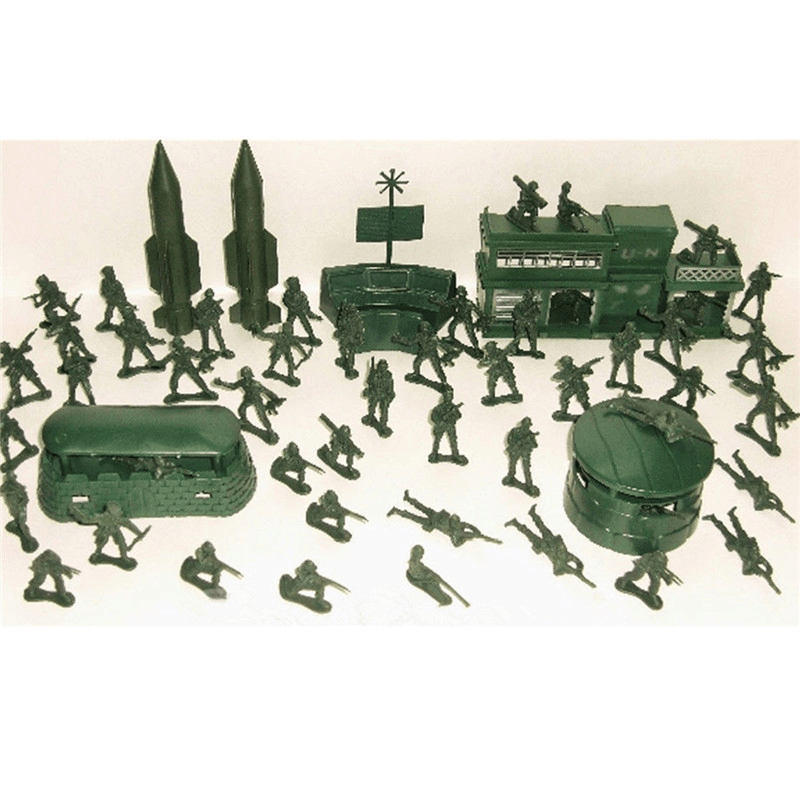 56PCS 5CM Soldados militares Set Kit Figuras Accesorios Modelo para niños Niños Regalo de Navidad Juguetes