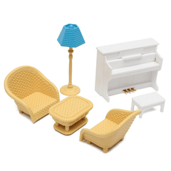 Dollhouse Sofa Piano Table Miniature Furniture Sets for Sylvanian Family Accessories Kids Gift Toys