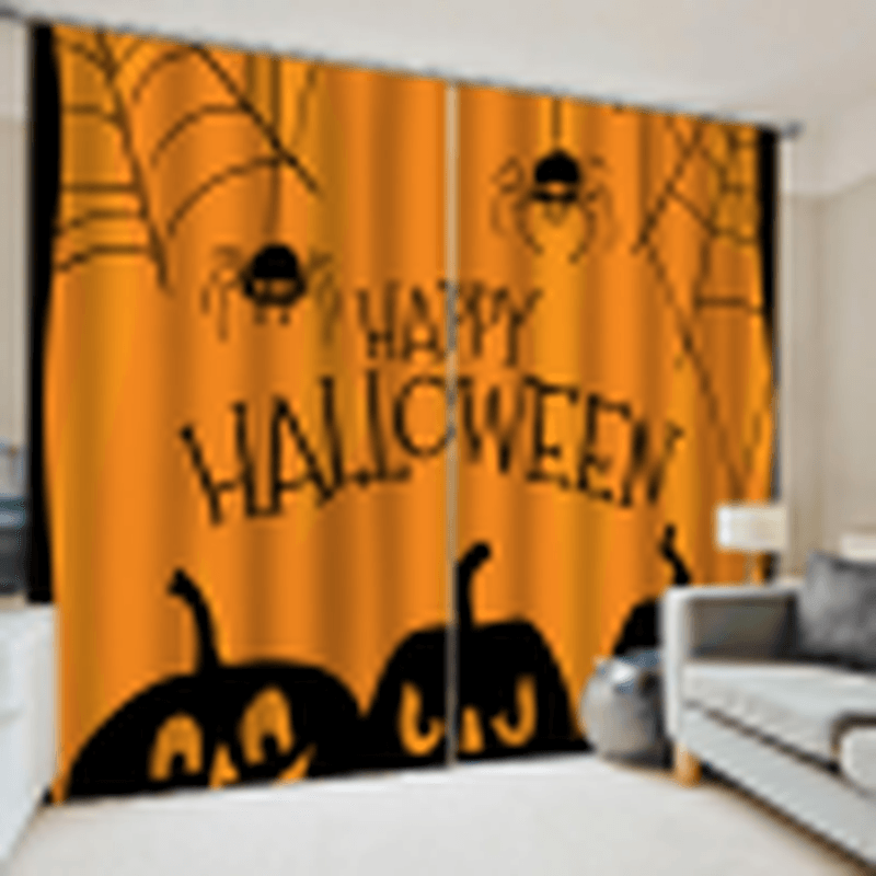 132 * 160 cm Verdunkelungsvorhänge, Halloween-bedruckte Vorhänge für Wohnzimmer, Festival-Dekoration