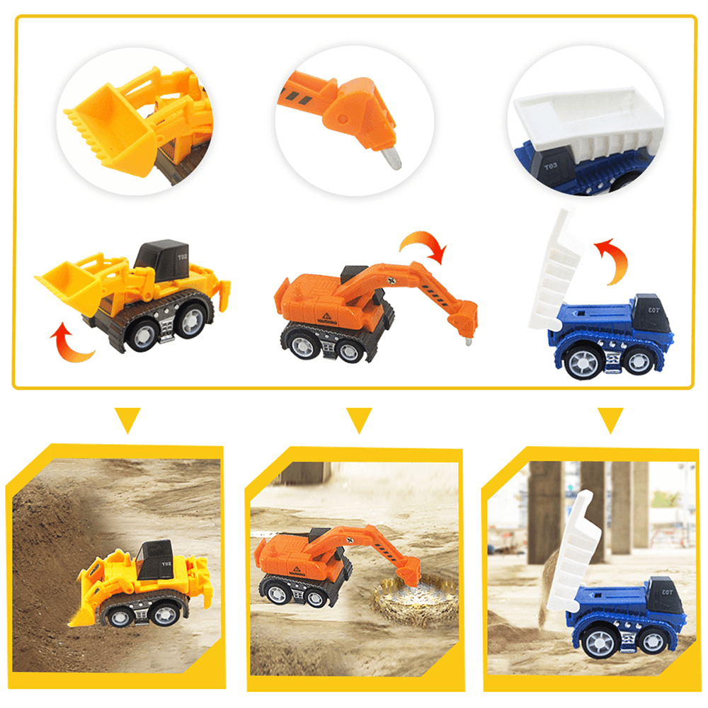 30PCS Colorful Alloy & Plastic Enginnering Vehicle Toys Set with Game Mat for Model Toys