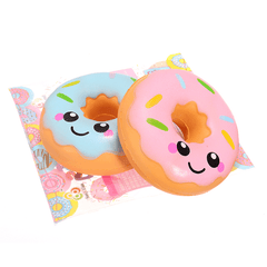 Sanqi Elan 10Cm Squishy Kawaii Smiling Face Donuts Charm Bread Kids Toys with Package