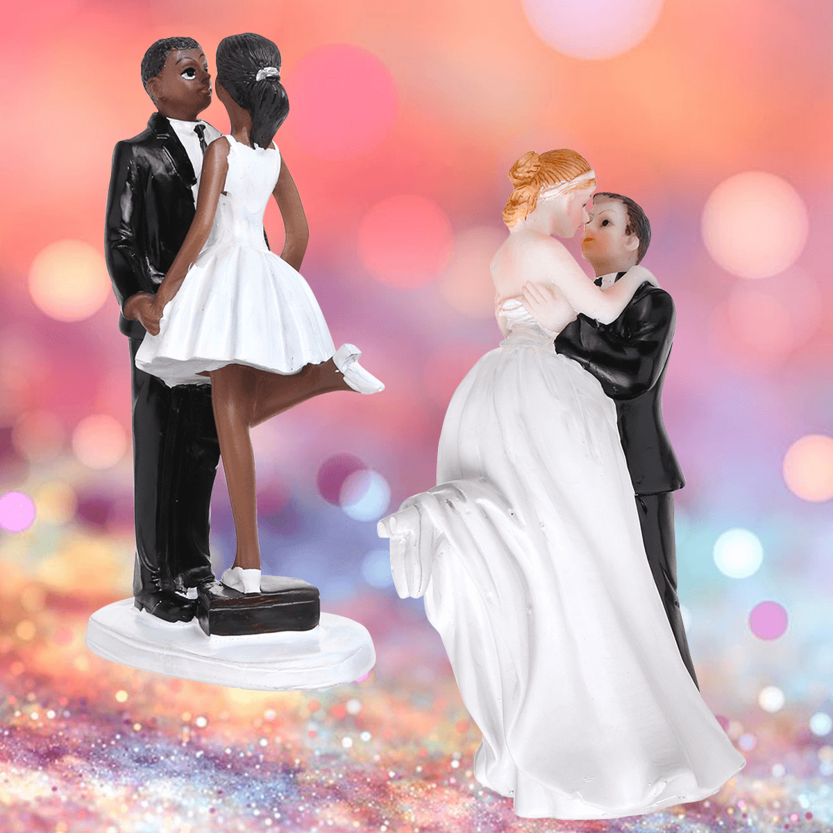 Romantische lustige Hochzeitstorte Topper Figur Braut Bräutigam Paar Brautdekorationen