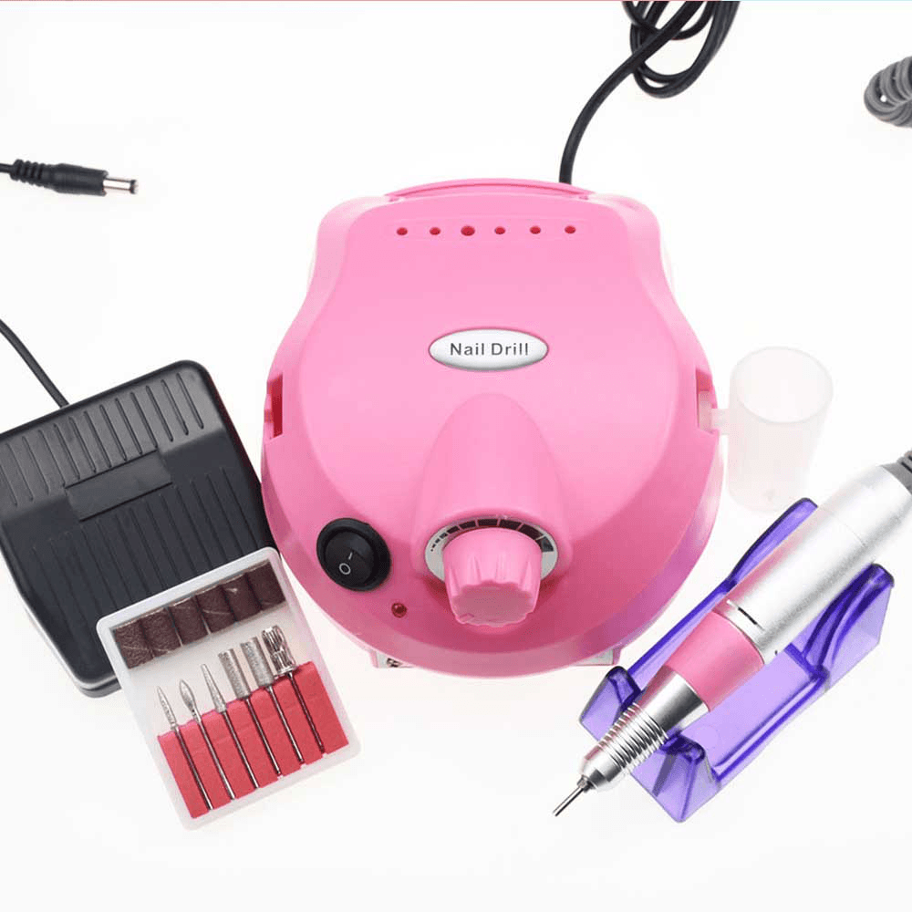 35,000 RPM Powerful Electric Manicure Drill Manicure Nail Art Set File Bits Heads Pedicure File Tips Polishing Shape Nail Drill Kit Tool