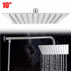 10 Inch 25*25Cm Square Top Spray Shower High Pressure 304 Stainless Steel Shower Head