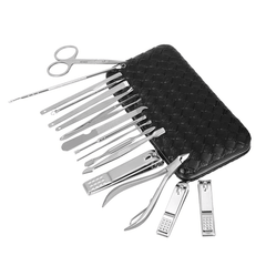 16Pcs Stainless Steel Manicure Pedicure Set Nail Tools with Bag