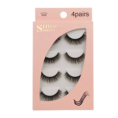 4 Pairs of Handmade Mink Hair False Eyelashes Slender Long Three-Dimensional Multi-Layer Eyelashes