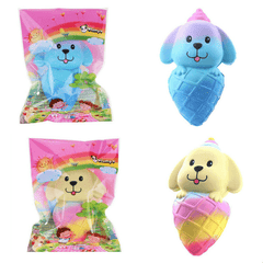 Vlampo Squishy Dog Puppy Ice Cream 16Cm Jumbo Licensed Slow Rising with Packaging Collection Gift Soft Toy