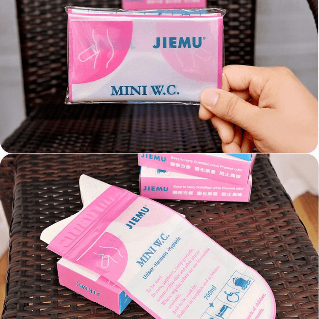 4Pcs Pink Disposable 700CC Portable Urine Storage Bag Emergency Toilet Outdoor Travel for Unisex