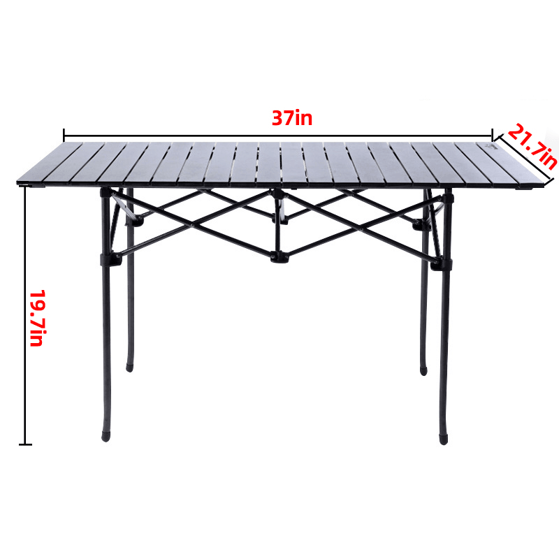 37X21.7X19.7 Inch Aluminium Aolly Folding Portable Picnictable Outdoor Camping BBQ Party with Net Bag