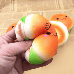 10Cm Squishy Hamburger Toy Random Cute Bread Phone Bag Strap Pendant