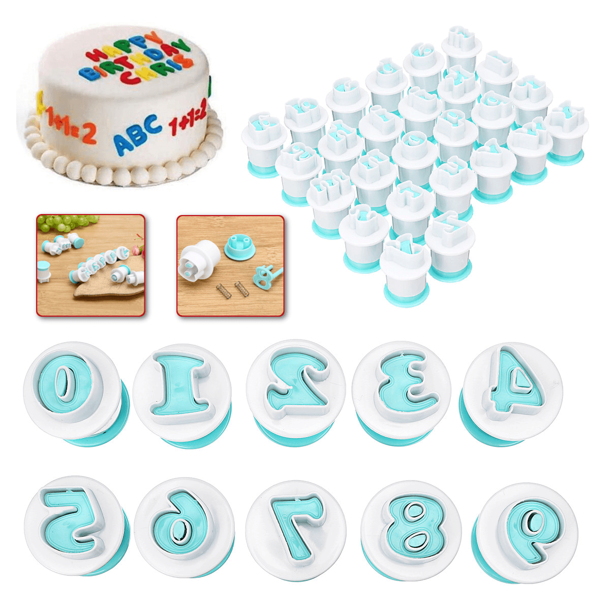 Alphabet-Buchstaben-Zahlen-Fondant-Kuchenschneider, Keksform, Zuckerhandwerk, Dekorationen