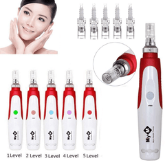 Anti Aging Electric Pen Stamp Auto Facial Micro Needle Roller Skin Acne Remove Beauty Machine