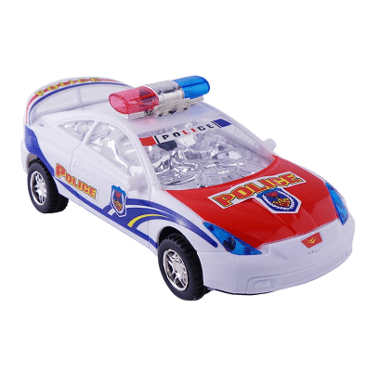 Children'S Electric Alloy Simulation Po Lice Car Diecast Model Toy with LED Light and Music