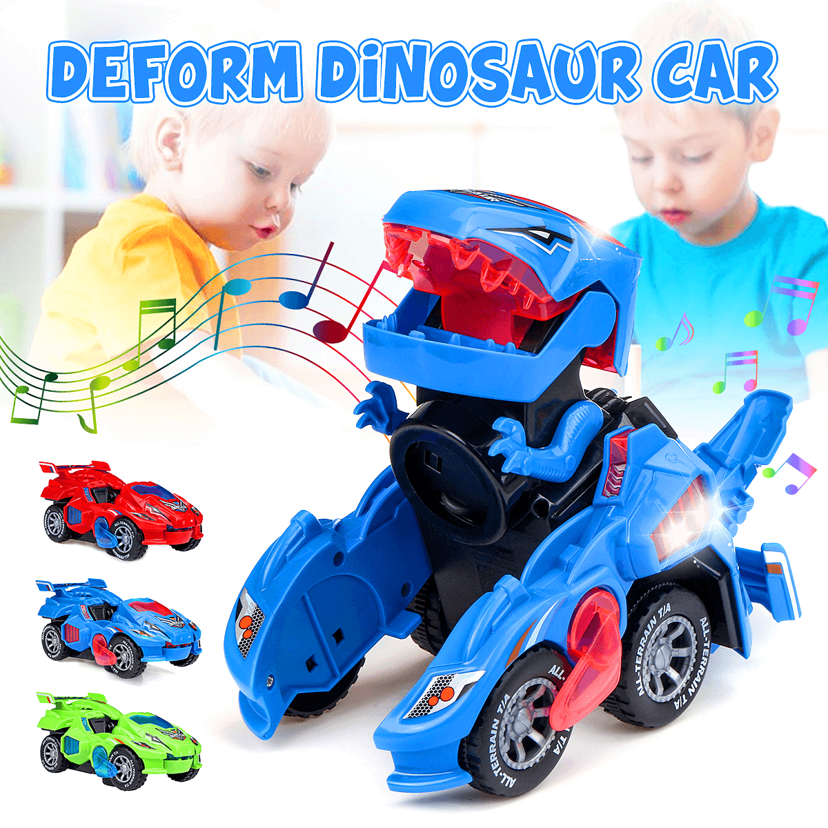 Kreative Dinosaurier Verformung Spielzeug Auto Puzzle Dinosaurier Elektrische Spielzeug Auto Licht und Musik Elektrische Verformung Dinosaurier Spielzeug