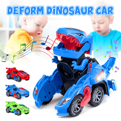 Creative Dinosaur Deformation Toy Car Puzzle Dinosaur Electric Toy Car Light and Music Electric Deformation Dinosaur Toys