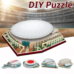 3D Puzzle Paper DIY Assembled Model 5 Kinds of Basketball Courts for Children Toys