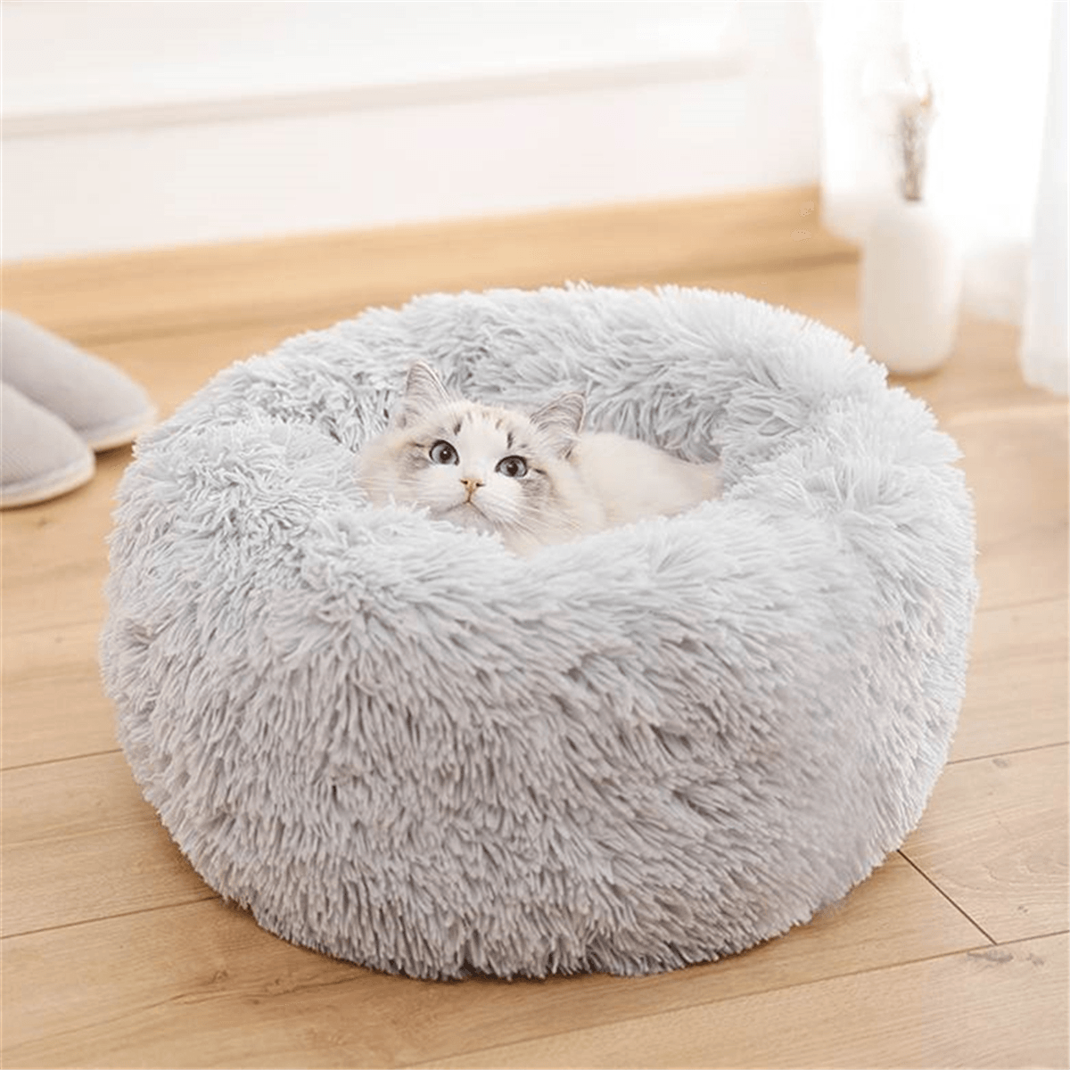 4 Size Dog Cat round Bed Sleeping Bed Plush Pet Bed Kennel Sleeping Cushion Puppy