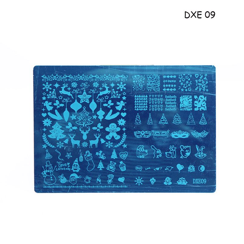 1Pc Christmas Image Nail Stamping Template DIY Polish Rectangle Stamp Plates Beauty Manicure Tools