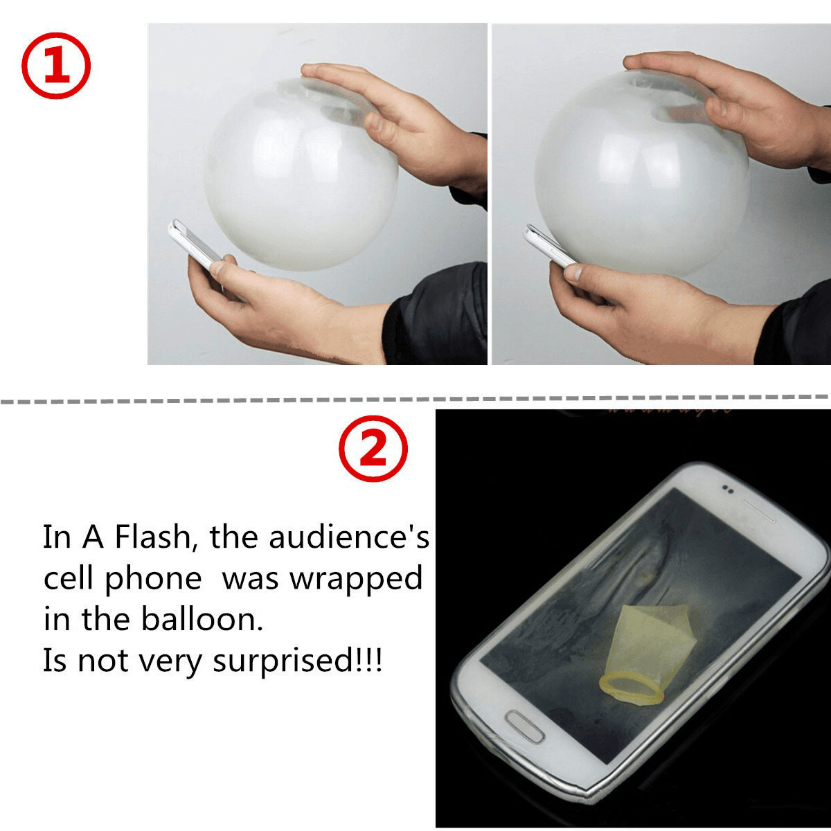 5Pcs Close up Magic Street Trick Mobile into Balloon Penetration in a Flash Party Fool'S Day Props Toys