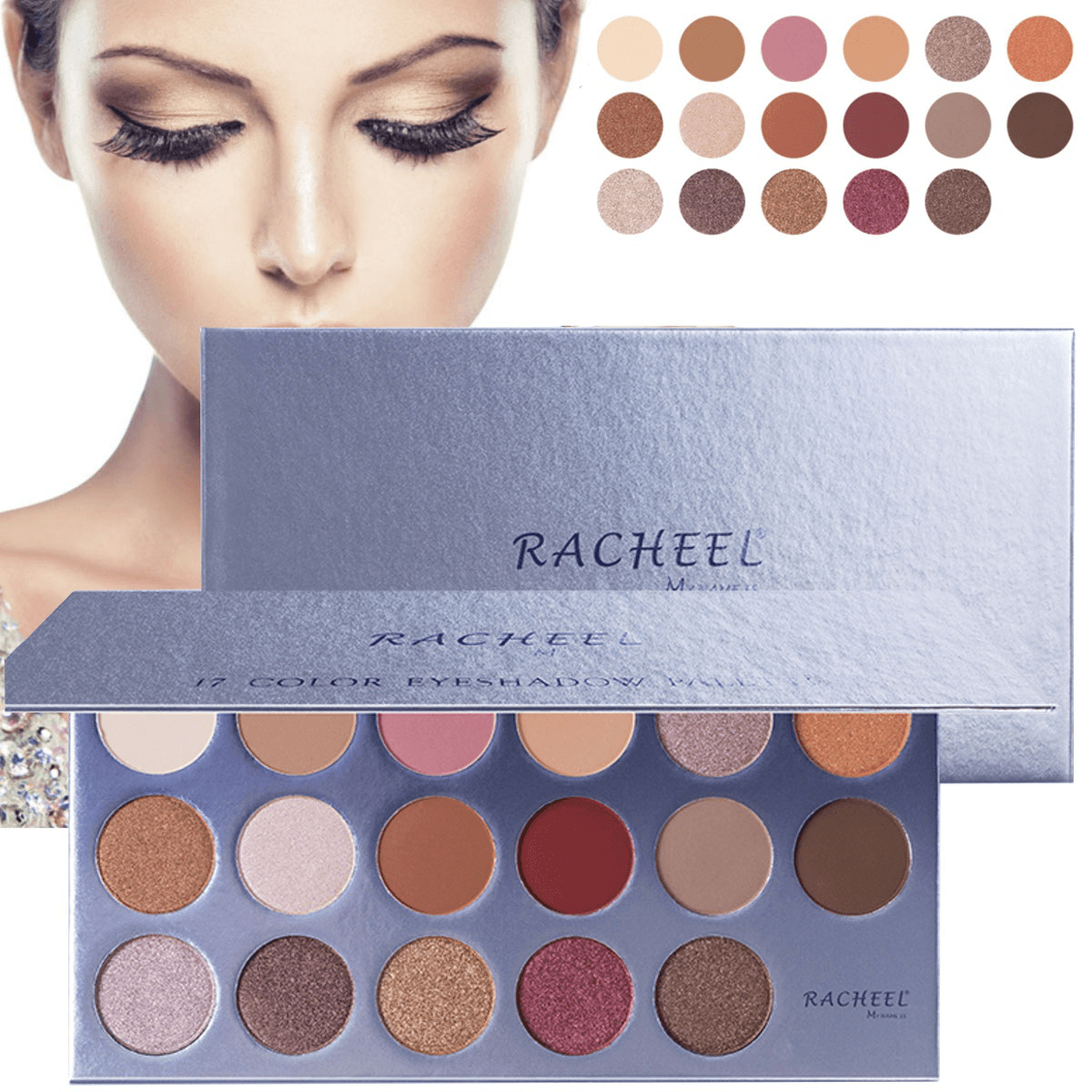 17 Farben Lidschatten-Palette, kosmetisches Make-up, schimmernde, matte Lidschatten-Palette, Beauty-Set