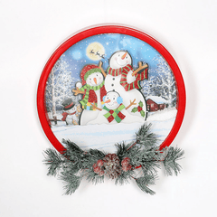 Christmas Party Home Decoration Snow Music Wreath Ornament Toys for Kids Children Gift