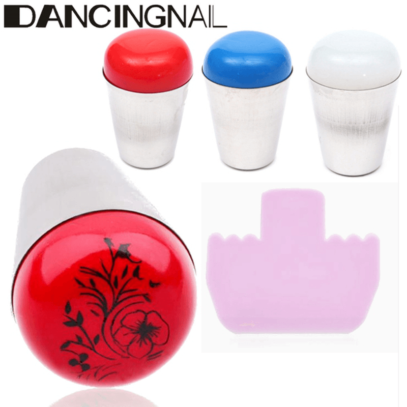 Soft Silicone Metal Nail Art Jumbo Stamper Stamp Scraper Kit Manicure Tool