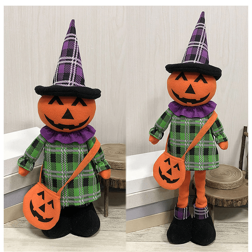 Stretchable Stuffed Plush Toy Halloween Party Cute Pumpkin Witch Decoration Toys