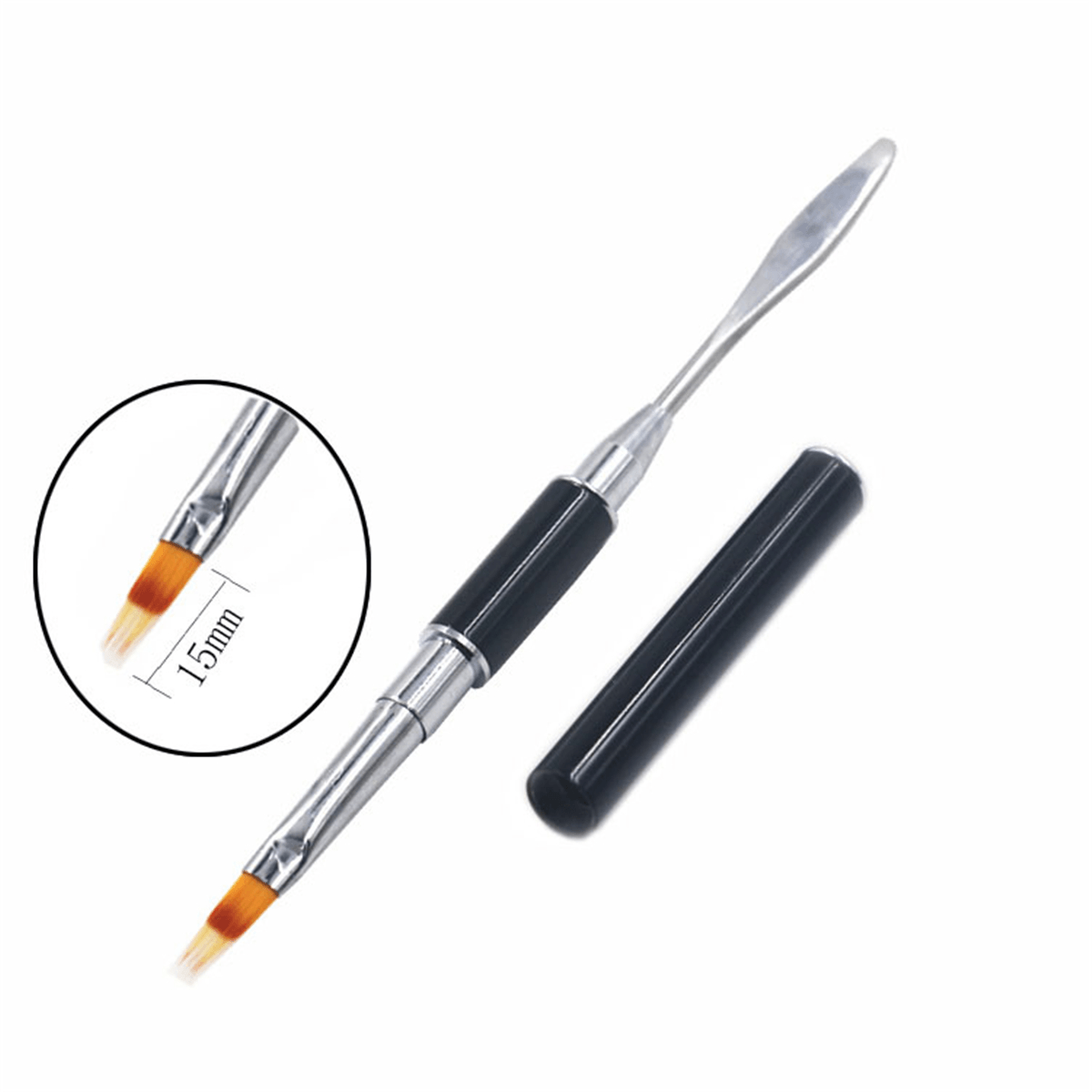 UV Poly Gel Nail Brush Dual-Ended Slice Shape Tool Polish