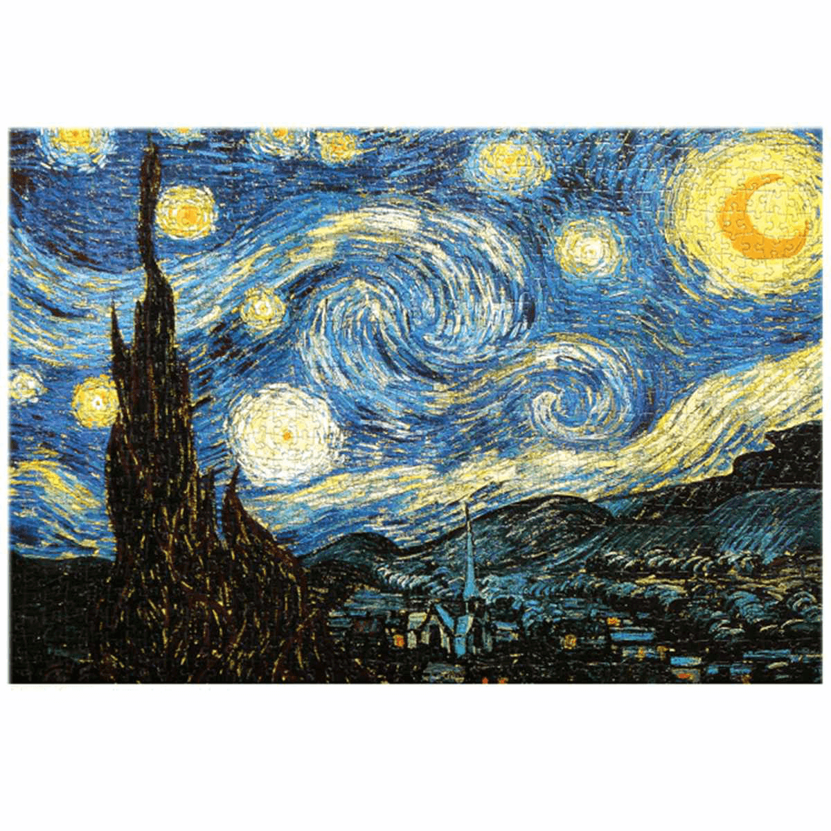 1000 Pieces Nuit Etoilee DIY Assembly Jigsaw Puzzles Landscape Picture Educational Games Toy for Adults Children Pretty Gift