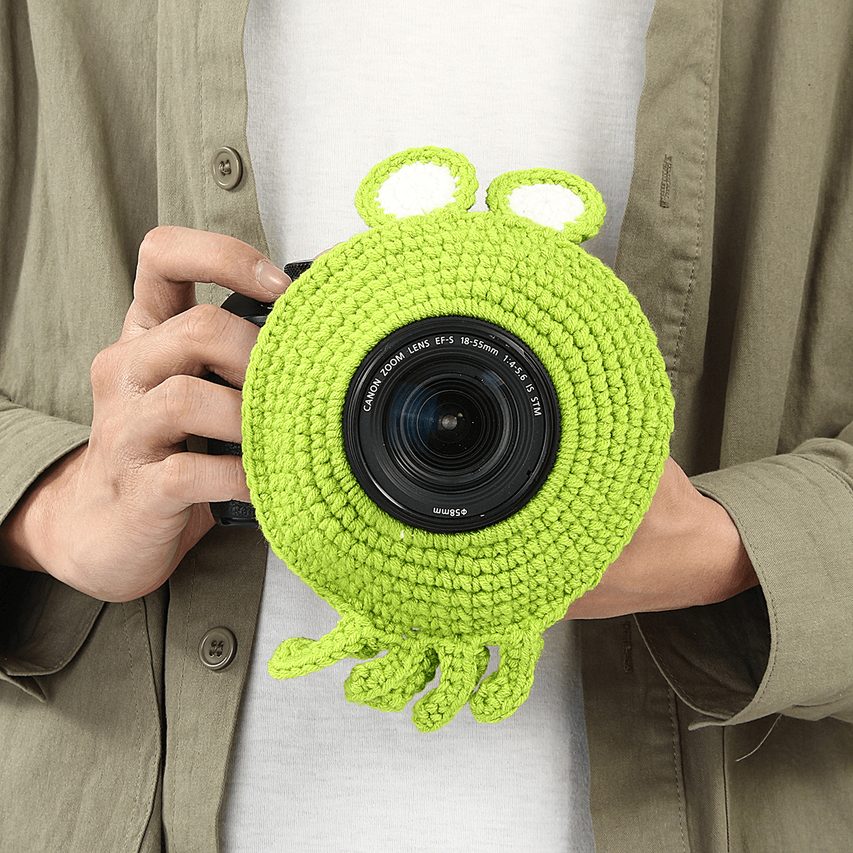 Hand-Knitted Wool Decor Case for Camera Lens Decorative Photo Guide Doll Toys for Kids