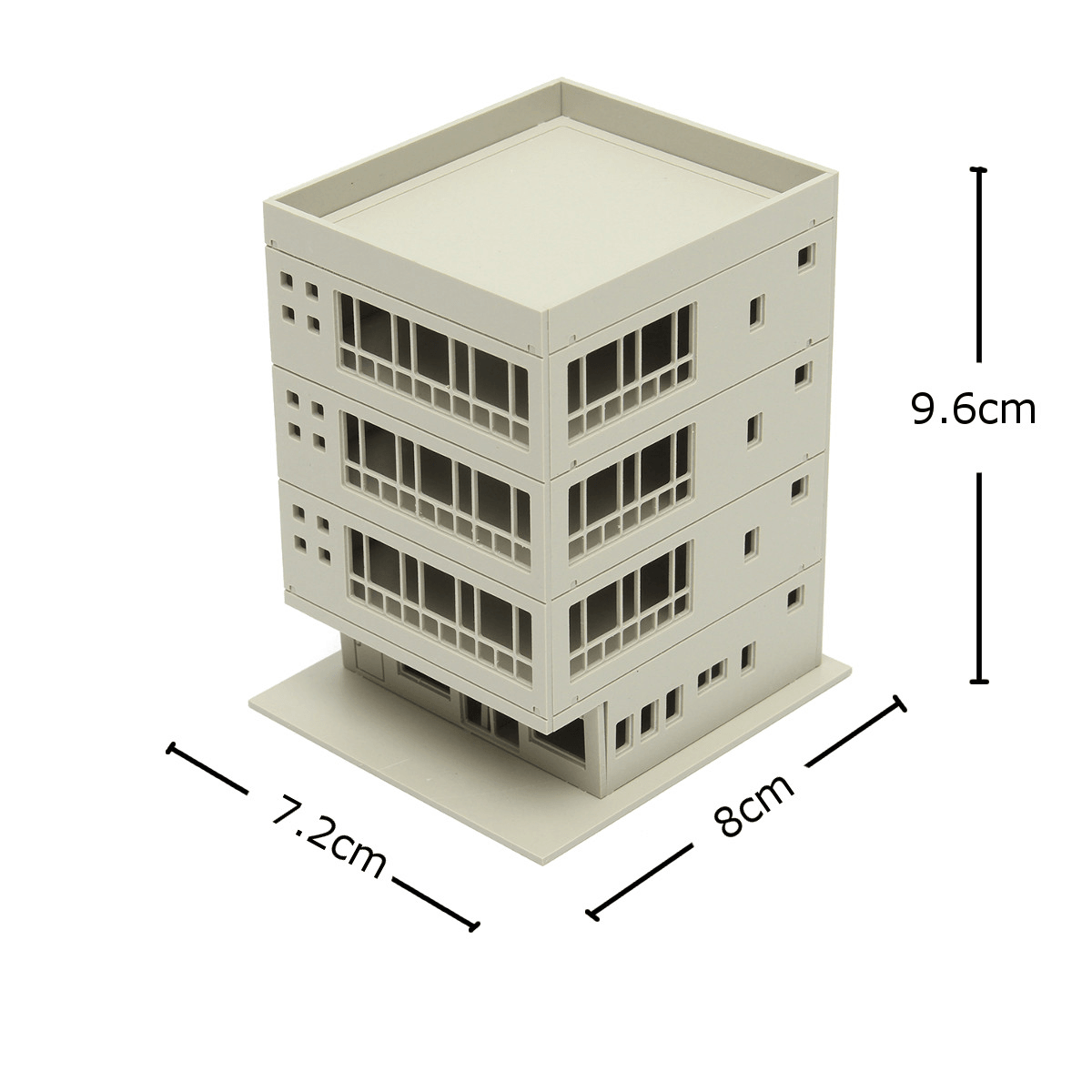 Outland Models Railway Modern 4-Story Office Building Unpainted 1:160 for GUNDAM