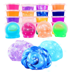 24PCS Colorful Crystal Mud Non Toxic Slime Mud Toys Pinata Luminous Ramen Soil DIY Environmental Toy