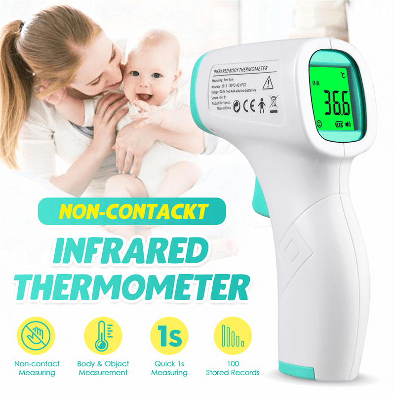 CE/FDA Certificated Portable Forehead Electronic IR Infrared Thermometer Non-Contact LCD Digital Temperature Fever Measurement Tester for Baby Adult Child Digital Thermometer